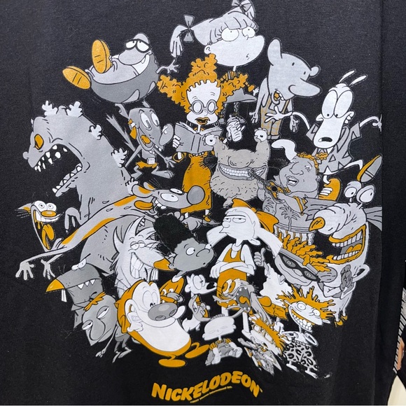 Threadfast Apparel Mens T Shirt Black Nickelodeon Characters 2021 Cotton Blend L - Picture 2 of 5